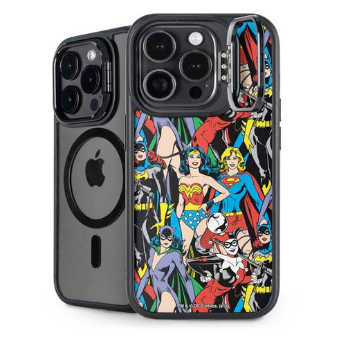 DC Comics Wonder Woman DC Bombshells Characters Pattern iPhone 16 Pro Kickstand Case