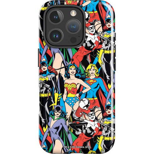 DC Comics Wonder Woman DC Bombshells Characters Pattern iPhone 16 Pro Magsafe Impact Case
