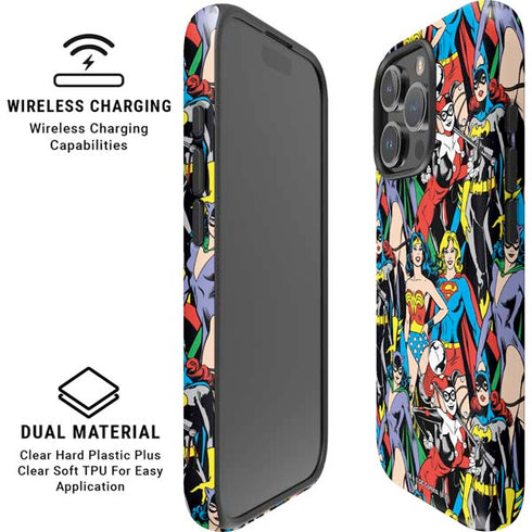 DC Comics Wonder Woman DC Bombshells Characters Pattern iPhone 16 Pro Magsafe Impact Case
