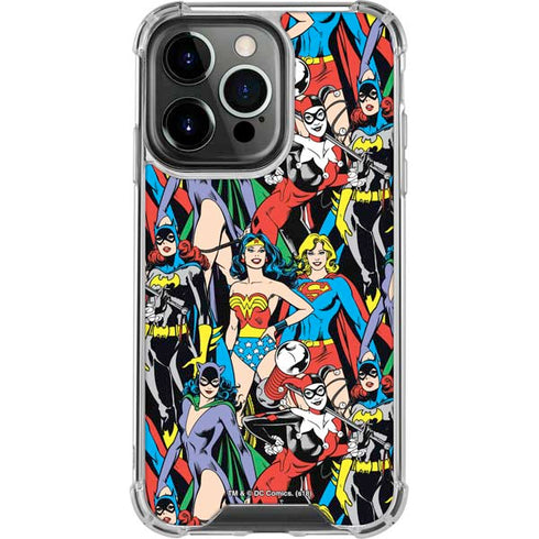 DC Comics Wonder Woman DC Bombshells Characters Pattern iPhone 16 Pro Max Clear Case