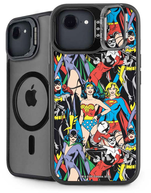 DC Comics Wonder Woman DC Bombshells Characters Pattern iPhone 16e Kickstand Case