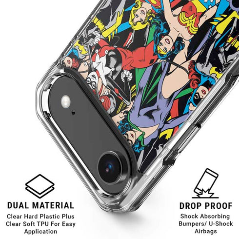 DC Comics Wonder Woman DC Bombshells Characters Pattern iPhone 17 Air Clear Case