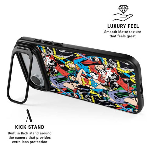 DC Comics Wonder Woman DC Bombshells Characters Pattern iPhone 17 Air Kickstand Case