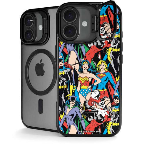 DC Comics Wonder Woman DC Bombshells Characters Pattern iPhone 17 Kickstand Case