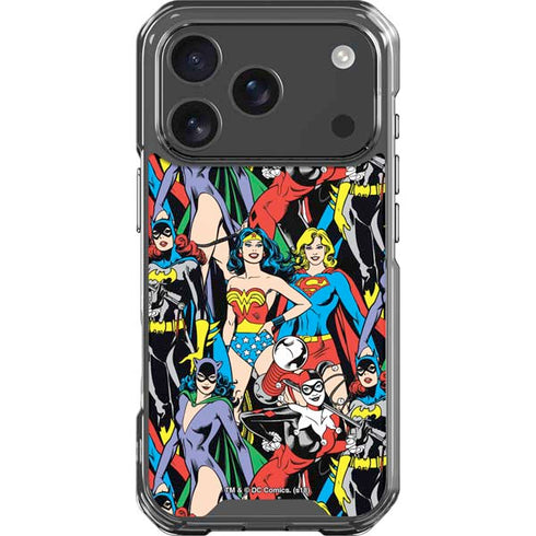 DC Comics Wonder Woman DC Bombshells Characters Pattern iPhone 17 Pro Clear Case