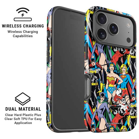 DC Comics Wonder Woman DC Bombshells Characters Pattern iPhone 17 Pro Magsafe Impact Case