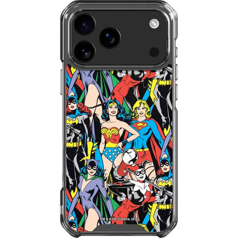 DC Comics Wonder Woman DC Bombshells Characters Pattern iPhone 17 Pro Max Clear Case