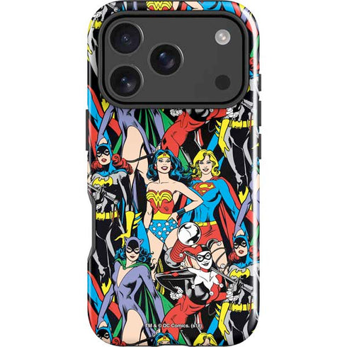 DC Comics Wonder Woman DC Bombshells Characters Pattern iPhone 17 Pro Max Impact Case