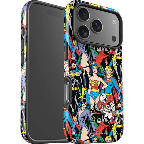 DC Comics Wonder Woman DC Bombshells Characters Pattern iPhone 17 Pro Max Impact Case