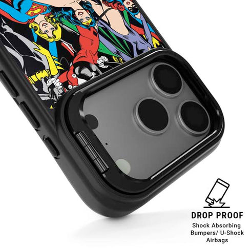 DC Comics Wonder Woman DC Bombshells Characters Pattern iPhone 17 Pro Max Kickstand Case