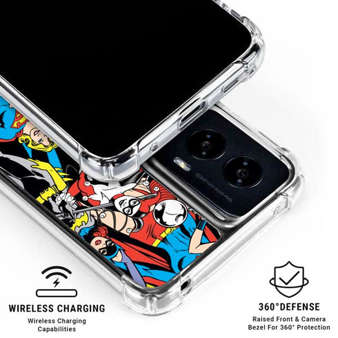 DC Comics Wonder Woman DC Bombshells Characters Pattern Moto G Power 5G (2024) Clear Case