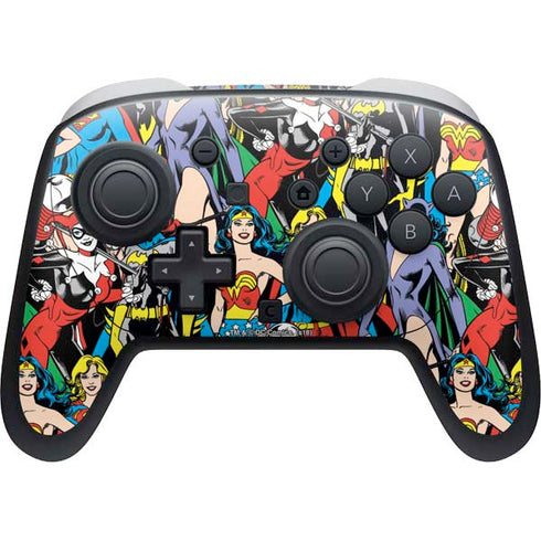 DC Comics Wonder Woman DC Bombshells Characters Pattern Nintendo Switch 2 (2025) Pro Controller Skin
