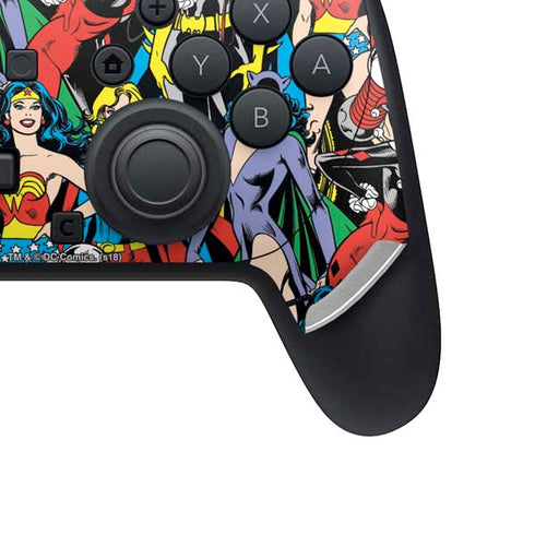 DC Comics Wonder Woman DC Bombshells Characters Pattern Nintendo Switch 2 (2025) Pro Controller Skin
