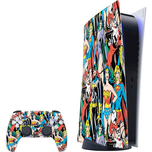 DC Comics Wonder Woman DC Bombshells Characters Pattern PlayStation PS5 Skins