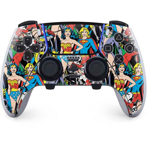 DC Comics Wonder Woman DC Bombshells Characters Pattern PS5 DualSense Edge Pro Controller Skin