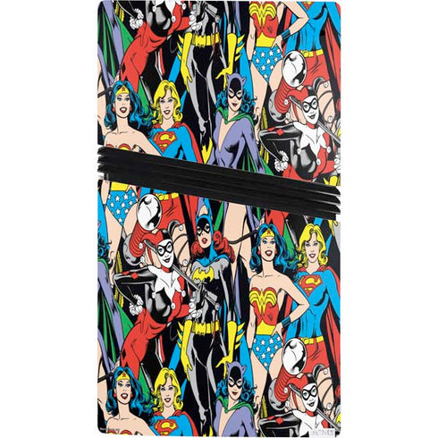DC Comics Wonder Woman DC Bombshells Characters Pattern PS5 Pro Console Skin