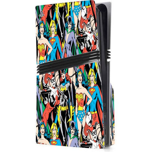 DC Comics Wonder Woman DC Bombshells Characters Pattern PS5 Pro Disk Console Skin