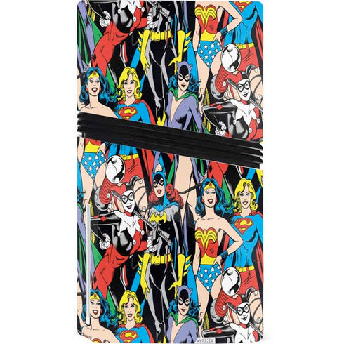 DC Comics Wonder Woman DC Bombshells Characters Pattern PS5 Pro Disk Console Skin