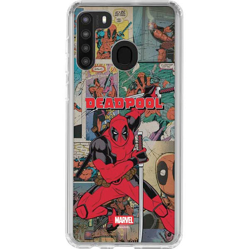 Marvel Deadpool Deadpool Collage Galaxy A21 Clear Case