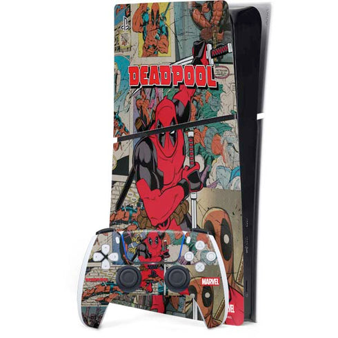 Marvel Deadpool Deadpool Collage PS5 Slim Digital Edition Bundle Skin