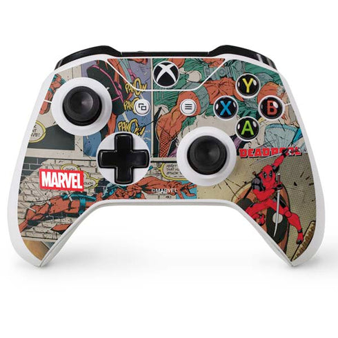 Marvel Deadpool Deadpool Collage Xbox One S Console and Controller Bundle Skin