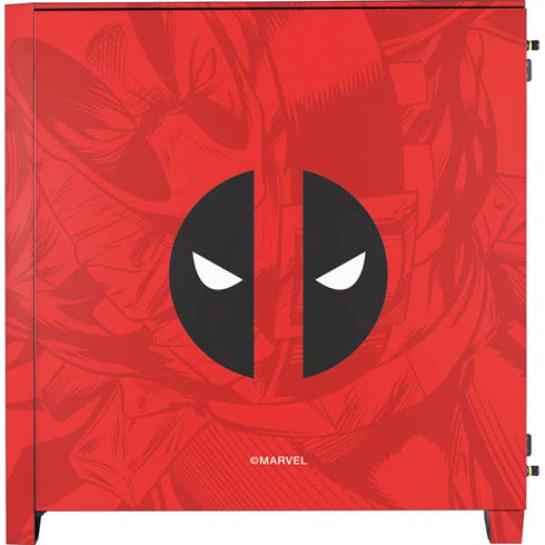 Marvel Deadpool Deadpool Emblem Corsair 4000D Tempered Glass Mid-Tower ATX Case Skin