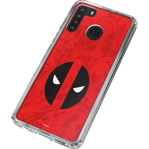 Marvel Deadpool Deadpool Emblem Galaxy A21 Clear Case