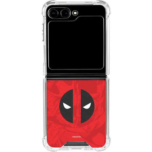 Marvel Deadpool Deadpool Emblem Galaxy Z Flip6 Clear Case