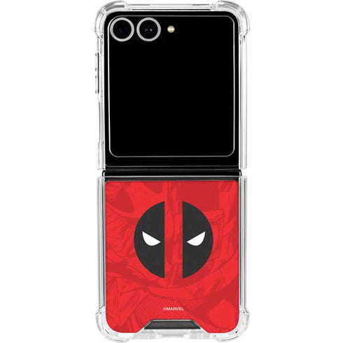Marvel Deadpool Deadpool Emblem Galaxy Z Flip7 Clear Case