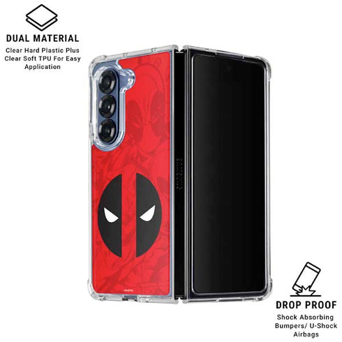 Marvel Deadpool Deadpool Emblem Galaxy Z Fold7 Clear Case