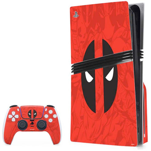 Marvel Deadpool Deadpool Emblem PS5 Pro Disk Bundle Skin