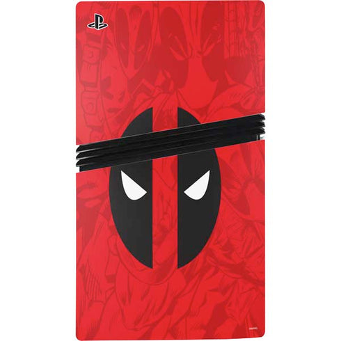 Marvel Deadpool Deadpool Emblem PS5 Pro Disk Console Skin