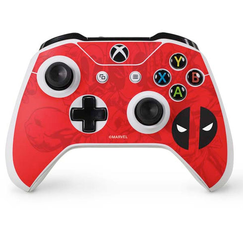 Marvel Deadpool Deadpool Emblem Xbox One S Console and Controller Bundle Skin