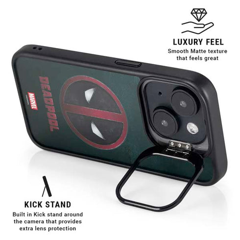 Marvel Deadpool Legacy Deadpool Logo iPhone 14 Plus Kickstand Case