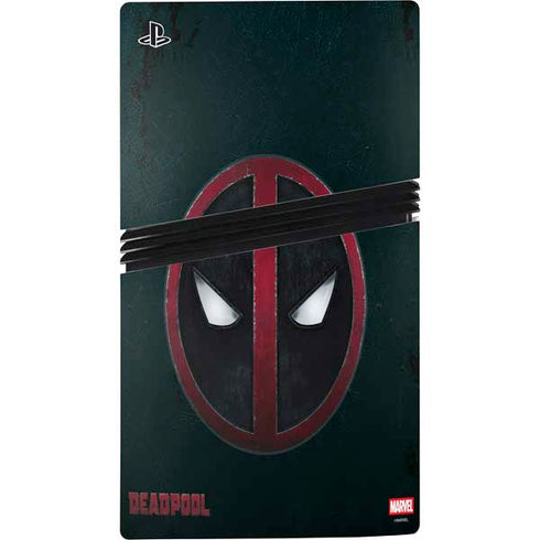 Marvel Deadpool Legacy Deadpool Logo PS5 Pro Disk Console Skin