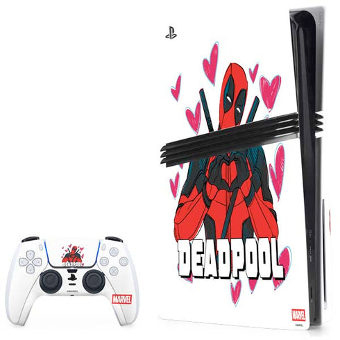 Marvel Deadpool Legacy Deadpool Love PS5 Pro Disk Bundle Skin