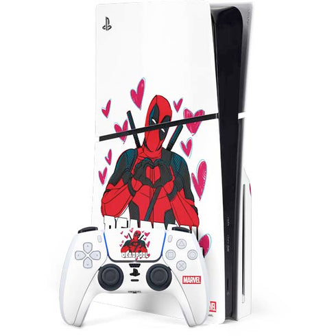 Marvel Deadpool Legacy Deadpool Love PS5 Slim Disk Bundle Skin