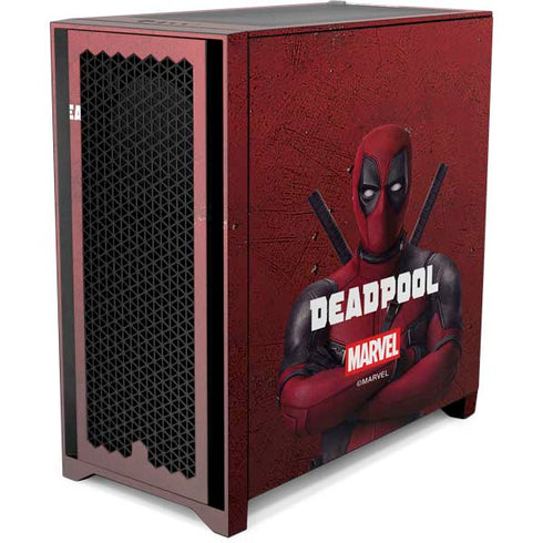 Marvel Deadpool Legacy Deadpool Red Poster Corsair 4000D Tempered Glass Mid-Tower ATX Case Skin