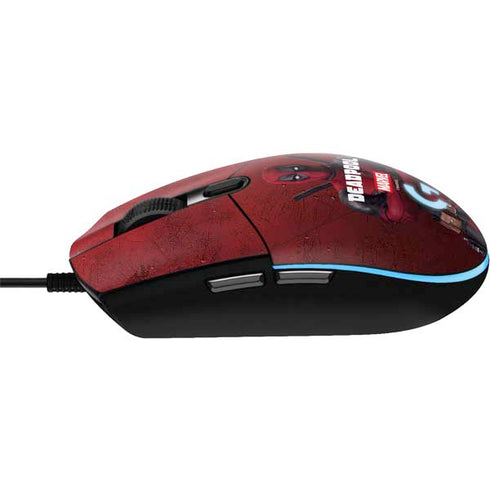Marvel Deadpool Legacy Deadpool Red Poster G203 Prodigy RGB Wired Gaming Mouse Skin