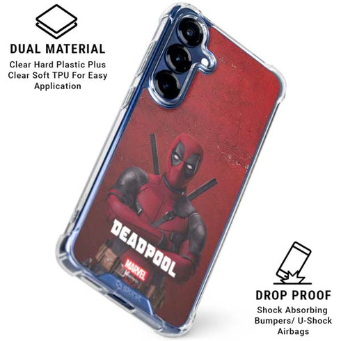 Marvel Deadpool Legacy Deadpool Red Poster Galaxy S25 Clear Case