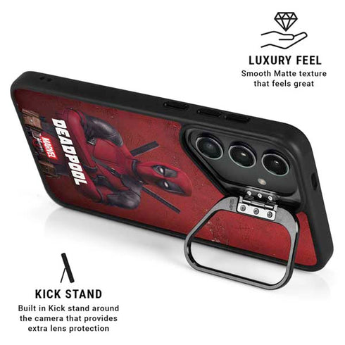 Marvel Deadpool Legacy Deadpool Red Poster Galaxy S25 Kickstand Case
