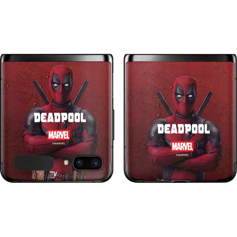 Marvel Deadpool Legacy Deadpool Red Poster Galaxy Z Flip Skin