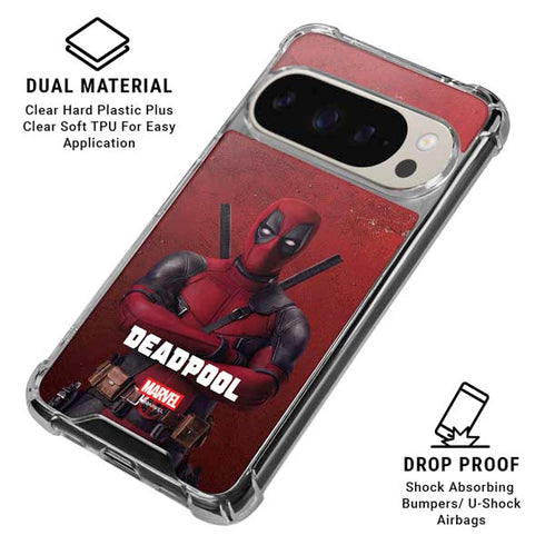 Marvel Deadpool Legacy Deadpool Red Poster Google Pixel 9 Pro XL Clear Case