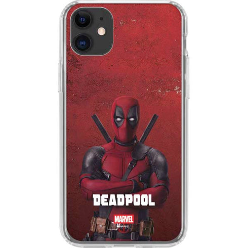 Marvel Deadpool Legacy Deadpool Red Poster iPhone 11 Clear Case