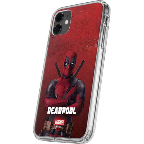 Marvel Deadpool Legacy Deadpool Red Poster iPhone 11 Clear Case
