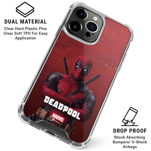 Marvel Deadpool Legacy Deadpool Red Poster iPhone 15 Pro Max Clear Case