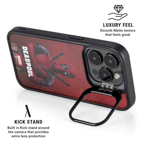 Marvel Deadpool Legacy Deadpool Red Poster iPhone 15 Pro Max Kickstand Case