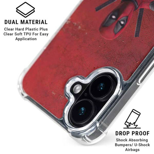 Marvel Deadpool Legacy Deadpool Red Poster iPhone 16 Clear Case