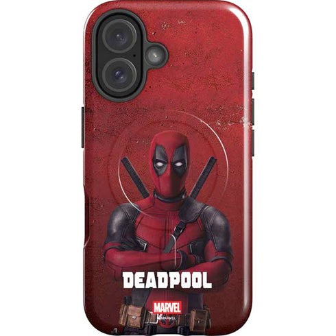 Marvel Deadpool Legacy Deadpool Red Poster iPhone 16 Plus Magsafe Impact Case