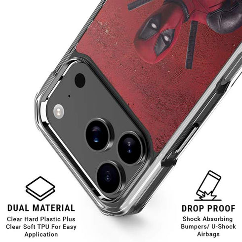 Marvel Deadpool Legacy Deadpool Red Poster iPhone 18 Pro Clear Case